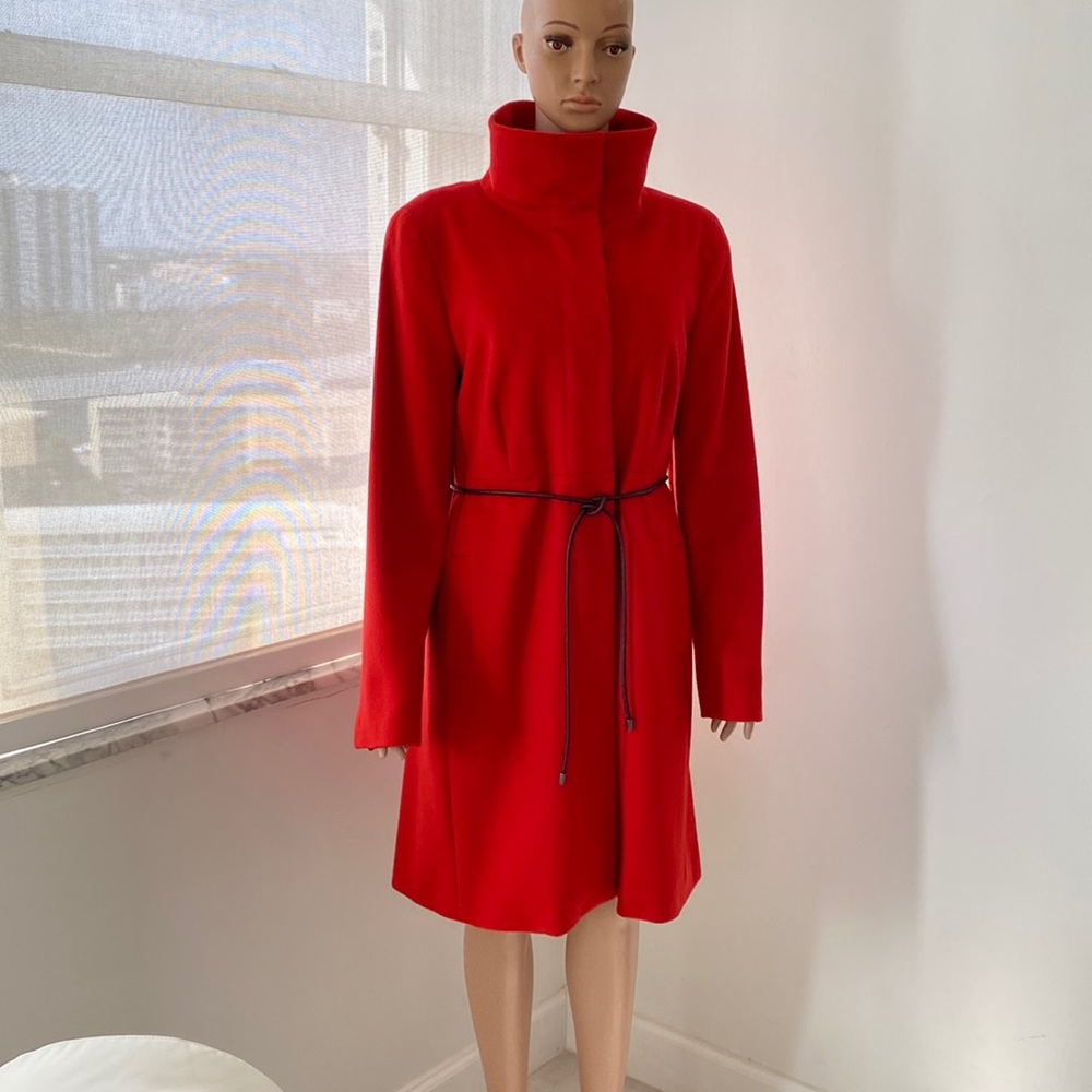 MaxMara Weekend Funnel-Neck  Virgin Wool Coat